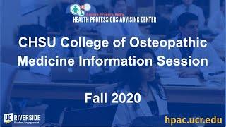 CHSU College of Osteopathic Medicine Information Session