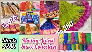 #Madina Latest Fancy Saree Collection With Price & Address I Wholesale Madina Sarees