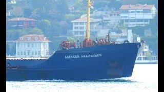 Russian Cargo Ship ALEKSEY AFANASYEV In Bosphorus Strait