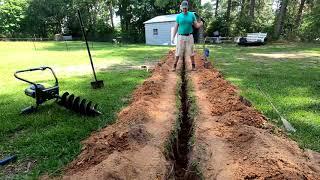 Trenching with 40V Ryobi Auger - Go Rent a Trencher