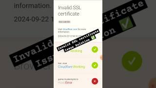 Invalid SSL certificate Issue Solution  Musk Empire : How to Solve Invalid SSL certificate #shorts