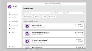 How to create Job Dashboard with HTML and CSS | Job Vacancies Dashboard using HTML and CSS