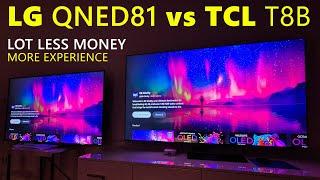 TCL T8B vs LG QNED81  4K Gamer TV Comparison Expect The Unexpected #gaming #tv #reviews #comparison