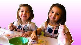 Elya & Adelya in COLOR ME MINE decorate ceramic UNICORN | Miami - Video for kids