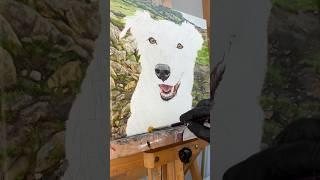 Painting the happiest smile  #petportrait #petportraitartist #dogpainting #artist