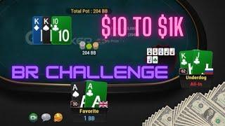 $10 To $1k Bankroll Challenge DAY 1 ! Stream Highlights