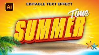 Create a Cool 3D Text Effect in Illustrator for Summer - Zed Designs