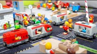 BRIO train toy, cute doll doll kingdom, fire station police station scene model