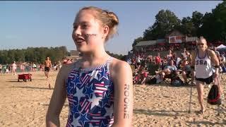 amputee women go on beach