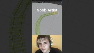 Noob vs Pro artist: array on curve #blendertutorial #blender #blendercommunity #blender3d #b3d
