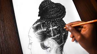 EASY WAY TO DRAW REALISTIC BRAIDS STEP BY STEP