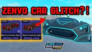 NEW ZENVO SHOP CAR GLITCH IN Car dealership tycoon?! | Mird CDT