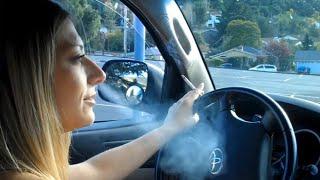 Attractive Woman Smoking on Cam for First Time