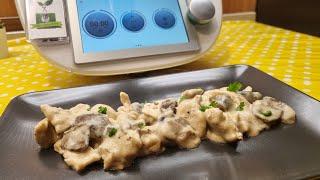 Straccetti di pollo cremosi con funghi per bimby TM6 TM5 TM31