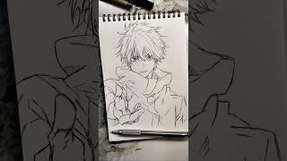 Gojo satoru drawing | jujutsu kaisen ( 18x speed up ) #jjk #つっしーの筆 #gojo #anime #drawing #shorts
