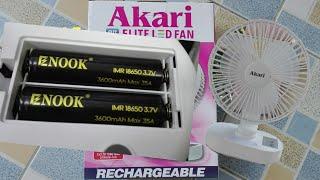 ENOOK 18650 3600mAh and Akari Fan Longer Lasting Power