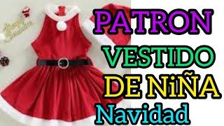 COMO HACER PATRÓN DE VESTIDO DE NAVIDAD PARA NIÑA muy fácil paso a paso