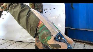 COLD STEEL FRENZY II - KNIFE DESTRUCTION TEST - UNTIL IT BREAKS - STEEL CPM S35VN - TIP TEST EXTREME