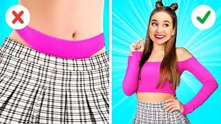 NERD GIRL VS POPULAR GIRL || Transforming Clothing Hacks To Become Popular By 123 GO! GOLD