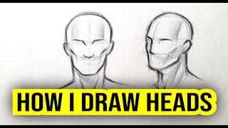 How I Draw Heads | Human Head drawing Tutorial with Easy Basics Step by Step For Beginners