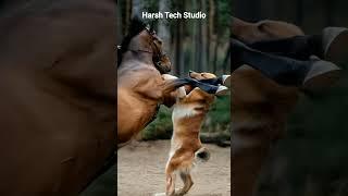 Horse vs dog deadly fight #trending #wildlifeentertainment #wildanimals #animallife #animals #lion