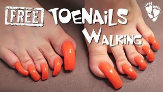 ASMR  LONG TOENAILS Knock-knock (orange)