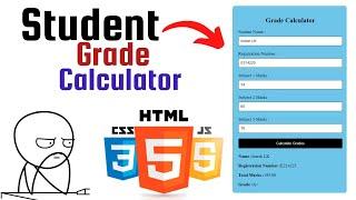 Student Grade Calculator Using Html CSS Javascript | Imesh LK