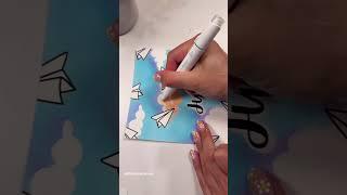 Coloring the paper plane bullet journal theme! ️ #bujo #bulletjournal #journal #art #coloring