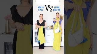 Wearing vs styling a cotton saree #shorts #fashion #styleinspo #youtubeshorts