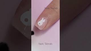 Minimalist Stamped Bunny Nail Art for Easter Quick Tutorial #shorts