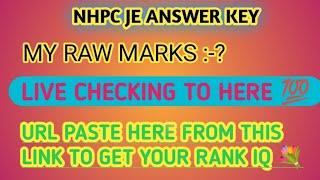 NHPC JE ANSWER KEY LIVE HERE !