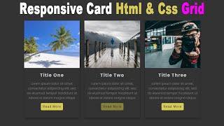 Responsive Best Blogger Template Card in HTML CSS | CSS Grid Tutorial