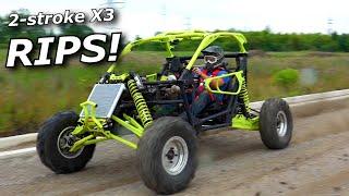 2-stroke Maverick X3 gets some HUGE upgrades! Pipes, lexan floors, it RIPS!