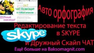 Авто орфография SKYPE, Редактирование Текста и Дружный Скайп ЧАТ