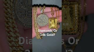 Diamonds& 24k Gold Setups Comparison Kimtin• Wafi Jewelry Unlimited #gold #diamond #cuban