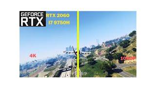 GTA V 4K vs 1080p tested on i7 9750h and rtx2060 max settings