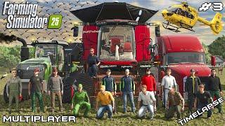 BIG LONG RICE HAVREST WITH 10 HAVRESTERS | Riverbend | Farming Simulator 25 Multiplayer | Episode 3