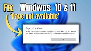 FIX 'Page not Available, Your IT Administrator has limited access' Windows 11/10