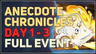 Anecdote Chronicles Full Event Day 1-3 Genshin Impact 5.7
