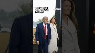 Trump arrives on stage for military parade in DC