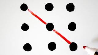 How To Connect The 9 Dots With 4 Straight Lines Puzzle #shorts