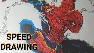 SPEED DRAWING SPIDER MAN | УСКОРЕННОЕ РИСОВАНИЕ | КАК НАРИСОВАТЬ ЧЕЛОВЕКА ПАУКА