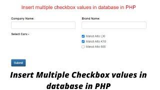 Insert multiple checkbox values in database in PHP