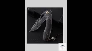 Condor VG10 Japanese Damascus Pocket Knife with Stained Maple Burl handle