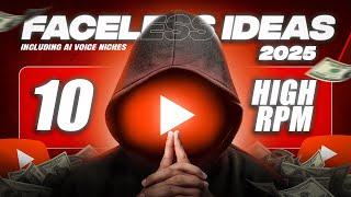 10 High CPM Faceless Youtube Channel Ideas 2025 | With Ai voice Faceless Channel Ideas