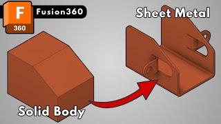 ็How to convert (Solid Body) to Sheet Metal part | Fusion360