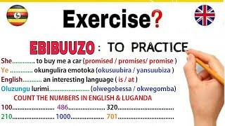 Exercise️⁉️Ebibuuzoo. ️Muluganda $English