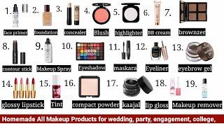 Homemade All Makeup Products [ primer, foundation, concealer, Blush, Highlighter, makeup spray, Tint