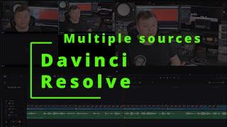 Davinci resolve, combining multiple video and audio sources.