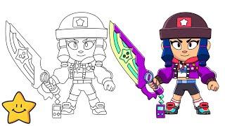 How To Draw HEROINE BIBI | Brawl Stars | Bibi Skin | Step By Step